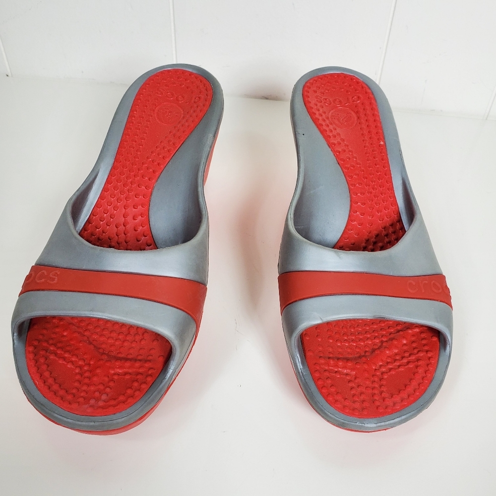 Crocs Sassery 3" wedge slipon sandles size 7 - Picture 5 of 10